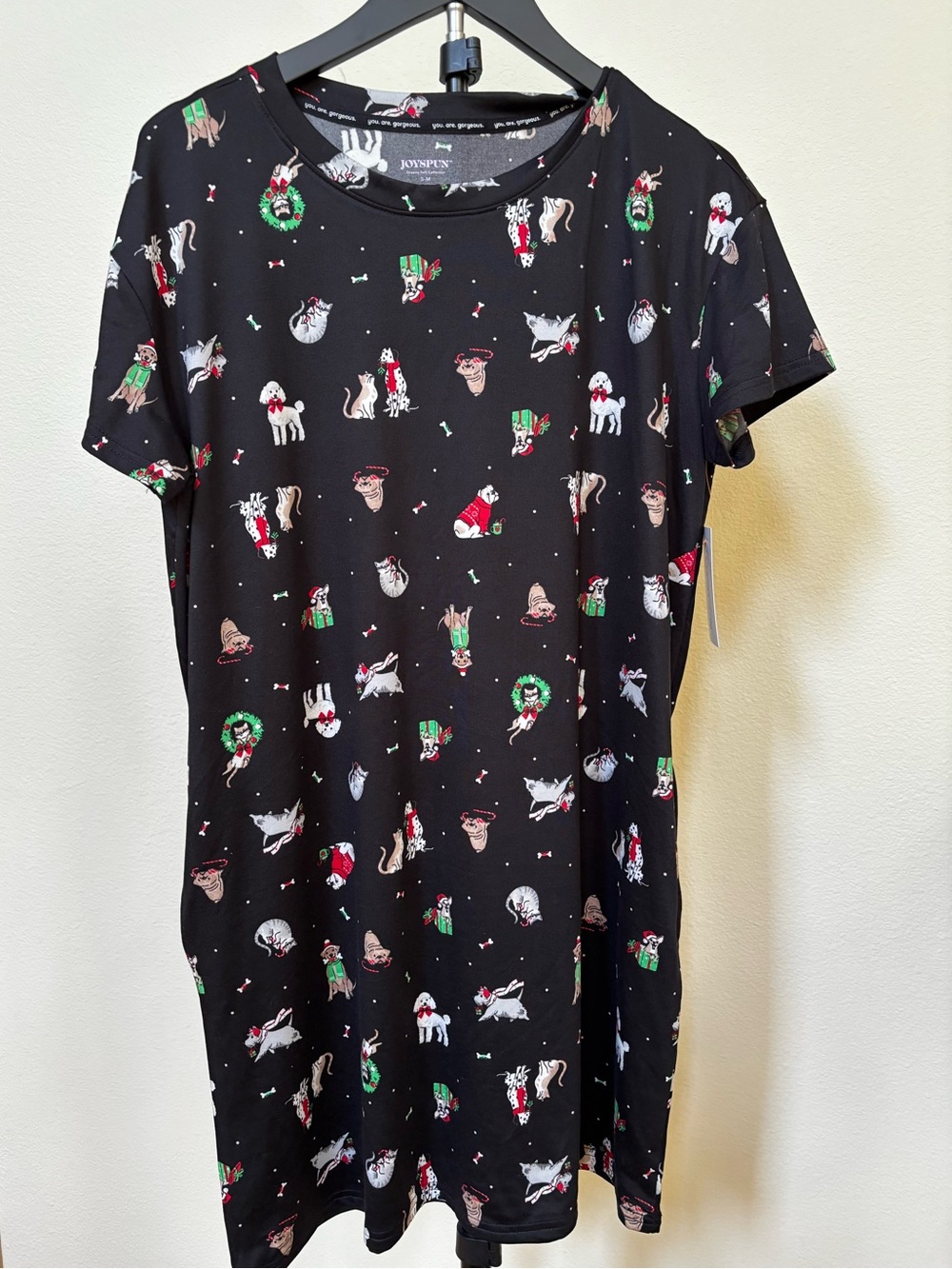 JOYSPUN Holiday Print pajama dress